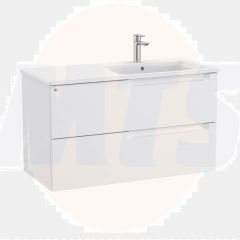 Roca Aleyda Unik Wall-hung Vanity Unit with Two Drawers and Right-handed Basin (1000mm)