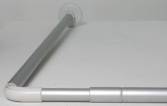 Croydex AD103000 L-Shape Telescopic Rod Silver