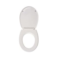 Nabis toilet seat and cover White with fittings B08702 Seat dimensions: 430-450 x 375mm - Hinge Adjustment: 115-175mm
