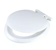 Celmac Sonata toilet seat with cover and hinges White/Brushed Chrome Plated