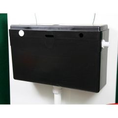 Wirquin Concealed single flush siphon operated side entry top access dual overflow cistern, 210mm chrome lever -CFH14CP