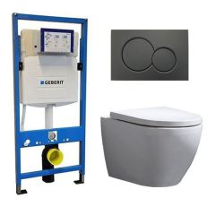 Geberit Toilet Set UP 320 Beauti Matt Black Chrome Rimfree Softclose Quick Release Toilet Seat Sigma 01 Matt Black Chrome 	DC3650