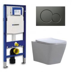 Geberit UP 320 Toilet set - Built-in WC Wall-hung toilet - Alexandria Flatline Sigma-01 Matt Anthracite 	DC3679