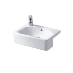 Ideal Standard  Concept Space Cube 50cm short projection semi countertop basin - glazed back edge - one left hand taphole  E779801