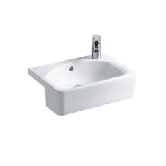 Ideal Standard  Concept Space Cube 50cm short projection semi countertop basin - glazed back edge - one right hand taphole  E779901