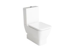 GALA EMMA Square Toilet seat and cover 51640 Standard Close, 27110 WC pan BTW dual outlet, 50463 Curved elbow for WC pan vertical outlet. Installation with rod recommended.