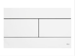 OLI Slim White 255mm Flush Plate with Rectangular Push Buttons 659041