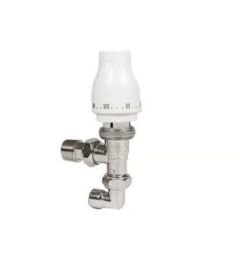 Myson Petite 90deg pushfit radpak thermostatic radiator valve with lockshield drain off in one pack 10mm PETPAK10NDPF90