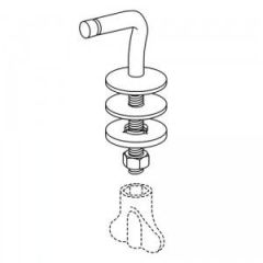 Pressalit D08999 300 set of hard chrome hinges