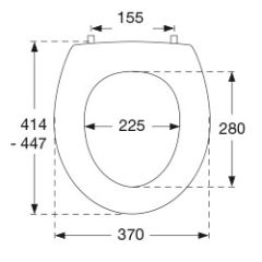 Pressalit T 2 316 Standard toilet seat incl. hinge in stainless steel