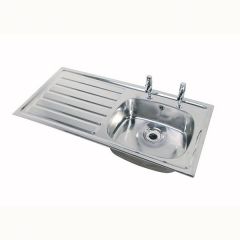 Twyford.1028mm.x.500mm,.left.hand.drainer,.2.tap.hole.with