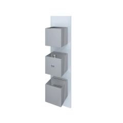 RAK Feeling Sq Dual Outlet Therm Conc Shwr Valve RAKFSV2500S Bathroomsuites