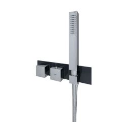 RAK Feeling Sq Dual Outlet Therm Conc Shwr Valve RAKFSV2504SHS Bathroomsuites