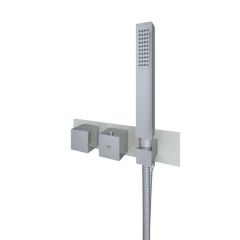 RAK Feeling Sq Dual Outlet Therm Conc Shwr Valve RAKFSV2505SHS Bathroomsuites