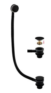 Round Bath Clicker Waste And Overflow In Black RAKL9022RB Bathroomsuites