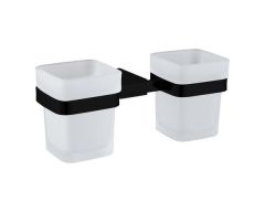 RAK Moon Double Tumbler In Black RAKMOO9904B Bathroomsuites
