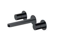 RAK Petit Round Wm 3 Hole Bsn Mxr In Matt Black RAKPER3010B Bathroomsuites