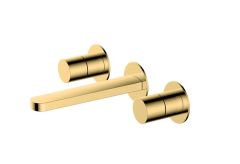 RAK Petit Round Wm 3 Hole Bsn Mxr In Brush Gold RAKPER3010G Bathroomsuites
