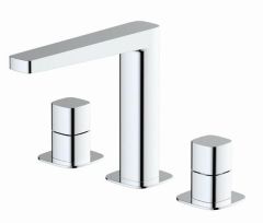 RAK Petit Sq Dm 3 Hole Bsn Mxr RAKPES3011C Bathroomsuites