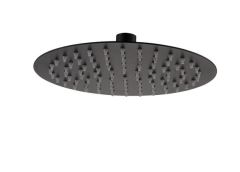 RAK 250Mm Ultra Slim Shwr Head Round In Black RAKSHW1006B Bathroomsuites