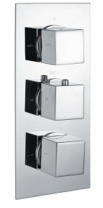 Sq Dual Outlet, 3 Handle Therm Shwr Valve RAKSHW3203S Bathroomsuites