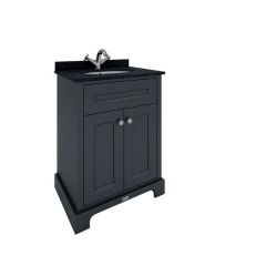 RAK Washington 600Mm Bsn Unit In Black RAKWBU60504 Bathroomsuites
