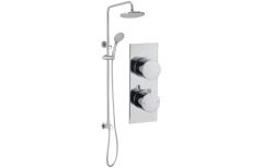 Round Shower Pack 9 - Sphere Slim Plate Two Outlet & Riser/ Overhead Kit DICMP0070