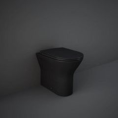 RAK Feeling Rimless Btw Pan In Matt Black RST19504A Bathroomsuites