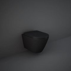 RAK Feeling Rimless Wh Pan In Matt Black RST23504A Bathroomsuites