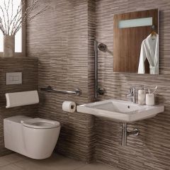 Ideal Standard  Freedom Bathroom pack inc 60cm Accessible basin and 75cm projection wall hung WC bowl - Chrome rails  S6402AA