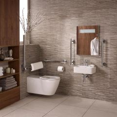 Ideal Standard  Freedom Bathroom pack inc 40cm Cube handrinse basin and 75cm projection wall hung WC bowl - Chrome rails  S6404AA