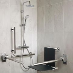 Ideal Standard  Freedom shower pack including a Ceratherm 100 Dual head thermostatic shower, grab rails and shower seat  S6407AA