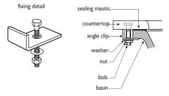 Ideal Standard  Fixing clips and bolts (set of 6)  S911867