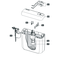  Schwab Exposed flushing cistern AP 122 Monoblock 