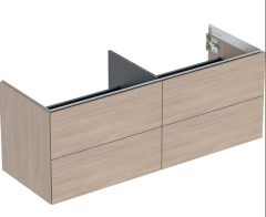 Geberit ONE cabinet for washbasin, with four drawers: Washbasin width=135cm, H=50.4cm, T=47cm, oak / wood-textured melamine  505.266.00.5