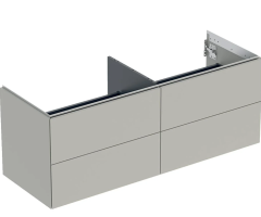 Geberit ONE cabinet for washbasin, with four drawers: Washbasin width=135cm, H=50.4cm, T=47cm, greige / matt coated  505.266.00.7