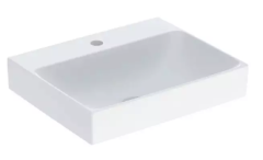 Geberit ONE lay-on washbasin, vertical outlet: B=50cm, T=40cm, Tap hole=without, Overflow=without, white / KeraTect  505.031.01.6