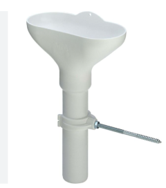 Viega funnel 113698 DN 40 x 240 mm, white plastic, with adjustable tube and wall bracket