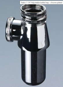 Nabis 1 1/4' Adjustable bottle trap - chrome plated