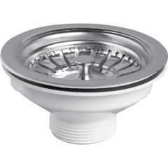 Wirquin.Stainless.steel.basket.strainer.waste.without.overflow.suitable.for.90mm