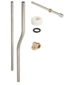 Twyford Flushpipe & Spreader Concealed (Univ) 1 Person SS6251SS, Has been replaced by art. no. SS6051SS, silver-coloured / silver-coloured metallised