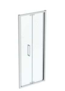 Ideal Standard  IS i.life 900 Infold Door  with Idealclean clear glass - bright silver finish  T4928EO