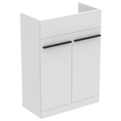 Ideal Standard  Ideal Standard i.life A 60cm semi countertop washbasin unit with 2 doors (separate handles required), carbon grey matt  T5262NV