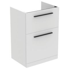 Ideal Standard  Ideal Standard i.life A 60cm floor standing vanity unit with 2 drawers (separate handles required), matt white  T5273DU