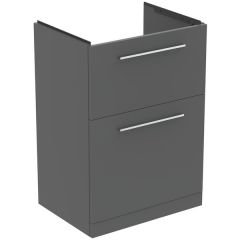 Ideal Standard  Ideal Standard i.life A 60cm floor standing vanity unit with 2 drawers (separate handles required), quartz grey matt  T5273NG
