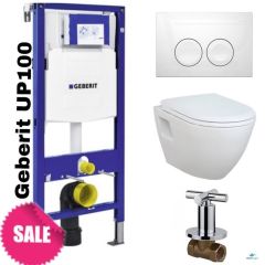 Complete Geberit set UP100 Creavit TP325 with Bidet 49.5x35.5x33.5 cm 	TP325-50CB00E-0005