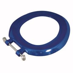 Twyford Toilet Seat ST6881BE Blue Avalon Doc M Value Seat with Bottom Fix Stainless Steel 