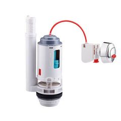 UNIVERSAL CISTERN TOILET FLUSH VALVE WITH CHROME PUSH BUTTON 