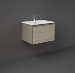 RAK Joy Uno Wh 1 Drawer Vanity 60Cm In Grey Elm UNOWH060EGY Bathroomsuites