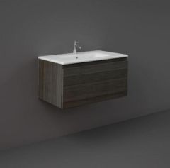RAK Joy Uno Wh 1 Drawer Vanity 80Cm In Moka Walnut UNOWH080MOK Bathroomsuites